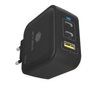 ICY BOX Cargador GAN 65W - USB-C y USB-A, Power Delivery 3.0, Carga rápida, Compacto y Ligero, 2 Puertos USB-C, 1 Puerto USB-A, para Smartphones, tabletas y portátiles - IB-PS1030-PD.