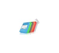 ICY BOX Juego de 6 cajas de disco duro para discos duros de 3,5 pulgadas para protección o almacenamiento, apilables, opciones de etiquetado, estuche rígido, plástico, multicolor, iB-AC602b-6