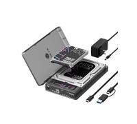 ICY BOX Spade Clone 3882 Estación de clonación y Docking Station para SSD M.2 NVMe y HDD/SSD SATA 2,5"/3,5", estación de acoplamiento USB-C para discos duros con USB 3.2 Gen 2 (10 Gbps), clonación off