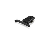 ICY BOX Tarjeta PCI Express, adaptador M.2 NVMe SSD a PCIe 4.0, refrigerador, iluminación LED, M-Key, 2230, 2242, 2260, 2280, negro, IB-PCI214M2-HSL
