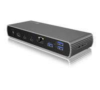 ICY BOX Thunderbolt 4 Docking Station (10 en 1) para 2 monitores (4K 60Hz)/1 Monitor (8K 30Hz), 2 Puertos TB4 (40 Gbps), 4 x USB 3.1, USB-C, 1 x HDMI, 96 W PD portátil/Mac, Ethernet, IB-DK8801-TB4