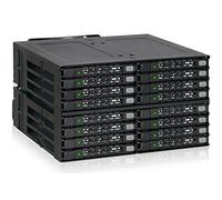 Icy Dock Caja de backplane, Rack móvil Resistente, Carcasa de Rack Totalmente metálica para 16 x SSD / 2.5" SATA/SAS HDD en 2 bahías de 5.25" con Conector miniSAS HD - ToughArmor MB516SP-B