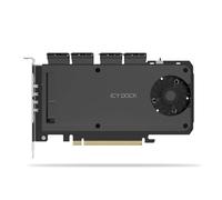 ICY DOCK ExpressSlot Slide MB204MP-1B - Caja de 4 bahías M.2 NVMe SSD a PCIe 4.0 x16 para ranura de expansión PCIe (requiere bifurcación PCIe)