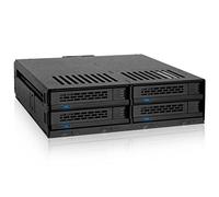 ICY DOCK ExpressCage MB324SP-1B - Juego de 4 bastidores de disco duro y SSD SATA de 2,5" con bandejas sin tornillos en bahía de 5,25"