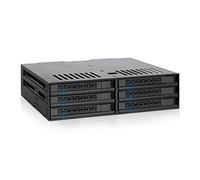 ICY DOCK ExpressCage MB326SP-B Backplane Cage, Rack móvil, Hot Swap Rack Enclosure para 6 x HDD/SSD 2.5" SATA / SAS en 1 bahía de 5.25" (instalación del Disco sin Herramientas)