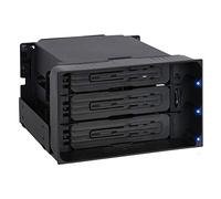 ICY DOCK FlexiDOCK MB830SP-B - Caja de Acoplamiento para Disco Duro SATA/SAS extraíble de 3 x 3,5 Pulgadas sin Bandeja en 2 bahías de Unidad de 5,25 Pulgadas (Incluye 3 Cables SATA)