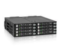 Icy Dock Rack Mobile, Backplane Jaula, Caja de Rack Hot Swap para 6 x SSD Oro HDD 2.5" SATA/SAS en una bahía de 5.25" con llave de bloqueo totalmente metánica - ToughArmor MB998SK-B