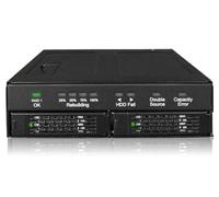 Icy Dock Rack móvil, Caja de Rack para 2 x SSD o 2.5" SATA HDD con Sistema Raid Integrado, Raid 1 y JBOD para bahía de 5.25" - ToughArmor Raid MB902SPR-B R1