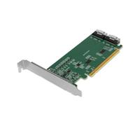 ICY DOCK Tarjeta adaptadora PCIe 4.0 x16 NVMe con 2 Conectores SlimSAS 8i (SFF-8654) y Redriver (Requiere bifurcación PCIe) - EXLink MB308A