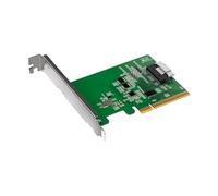 ICY DOCK Tarjeta adaptadora PCIe 4.0 x8 NVMe con 1 conector SlimSAS 8i (SFF-8654) y Redriver (requiere bifurcación PCIe) - EXLink MB409A4
