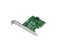 ICY DOCK Tarjeta adaptadora PCIe 5.0 x4 NVMe con 1 conector MCIO 4i (SFF-TA-1016) y redriver - EXLink MB408A5