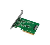 Icy Dock Tarjeta adaptadora PCIe 5.0 x8 NVMe con 1 Conector MCIO 8i (SFF-TA-1016) y redriver (Requiere bifurcación PCIe) - EXLink MB409A5