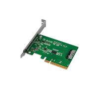 ICY DOCK Tarjeta adaptadora PCIe 5.0 x8 NVMe con 1 conector MCIO 8i (SFF-TA-1016) y redriver (requiere bifurcación PCIe) - EXLink MB409A5