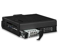 ICY DOCK ToughArmor MB105VP-B, Estante removible metálico 2 x 2,5" SSD NVMe U.2/U.3 SlimSAS (SFF-8654 8i) pinout definido por SFF - 9402 Rev 1.1, PCIe 4.0, para bahía de Unidad de 5,25"