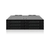 Icy Dock ToughArmor MB118VP-B - Rack móvil/Rack Enclosure/Backplane Cage para 6 x U.2 / U.3 NVMe PCIe 4.0 SSD con 3 Conectores SlimSAS 8i (SFF-8654) en 1 bahía metálica de 5,25"