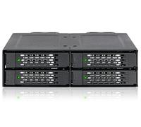 ICY DOCK ToughArmor MB699VP-B V3 Mobile Rack Robusto Metal, Caja de Rack para 4 x SSD U.2/U.3 NVMe , Oculink(SFF-8612), PCIe 4.0 para bahía de 5,25" (Compatible con Tarjeta trimodo)