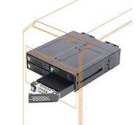Icy Dock ToughArmor MB720MK-B V3 Mobile Rack Metal Cage, Caja de Rack para 4 x OCuLink M.2 NVMe SSD (SFF-8612), PCIe 4.0 para bahía de 5,25" (Compatible con Tarjeta trimodo)