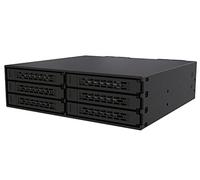 Icy Dock ToughArmor MB996SP-6SB Placa Posterior de Jaula de Servicio Pesado, Rack móvil, Metal Caja de Rack Hot Swap para 6 x SSD o 2.5" SATA/SAS HDD en una bahía de 5.25"