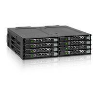 ICY DOCK ToughArmor MB998IP-B Caja de backplane, Rack móvil, Carcasa de Rack metálica Resistente para 8 x SSD o 2.5" SAS/SATA HDD en una bahía de 5.25" con Conectores miniSAS HD