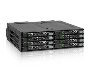 ICY DOCK ToughArmor MB998IP-B Caja de backplane, Rack móvil, Carcasa de Rack metálica Resistente para 8 x SSD o 2.5" SAS/SATA HDD en una bahía de 5.25" con Conectores miniSAS HD