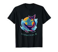 Icy Strait Point, AK Colorful Whale Design Camiseta gráfica económica