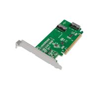 ICYDOCK EXLink MB308A5 PCIe 5.0 x16 NVMe - Tarjeta adaptadora de host con 2 × MCIO 8i (SFF-TA-1016) y Redriver (se requiere bifurcación PCIe)