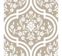 ICYEHAO Papel Pintado Beige Flores,44 x 1000cm Papel de Pared Damasco Blanco y Beige Flores Hojas Plantas Vinilo Adhesivo para Muebles,Armarios,Libreria,Sala de Estar, Dormitorio,Cocina