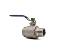 ICYJRFHLTF 1PC 1/4" SS304 2-Piece Full Port Ball Valve BSPT Female x Male Water Gas Oil Switch