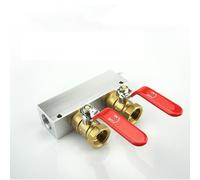 ICYJRFHLTF 27x36mm 1/2" Female 2 3 4 5 6 7 8 9 10 Ways Solid Aluminum Air Manifold Block Splitter with Ball Valve(2 Way 4 Port)