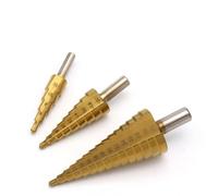 ICYJRFHLTF 3Pcs Large Step Cone HSS Steel Spiral Grooved Step Drill Bit Set Hole Cutter Cut Tool 4-12/20/32mm +Wood Box ICYJRFHLTF