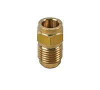 ICYJRFHLTF 45 Degree SAE-Standard 1/4" 3/8" 1/2" 3/4" Flare Turn To End Feed Tube Coupling Brass Pipe Fitting Adapeter Water Gas Air Fuel(No Nut,Flare FIT 9.52MM THI_1 PC)