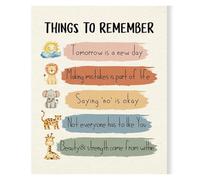 ICYJRFHLTF Adventure and Kindness Animal Posters for Children - Inspirational Safari Wall Art with Life Lessons for Home, Playroom, or School Decor Framed,12x18inch(30x45cm)