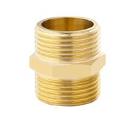 ICYJRFHLTF Brass Pipe Hex Nipple Fitting 1/2" 3/4" 1" 1-1/4" 1-1/2" 2" BSP Male Thread Quick Coupler Connector for Water Oil Gas(Gold)