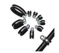 ICYJRFHLTF CHATROOM 10Pcs Hose Clamp Rubber Lined P Clips Pipe Mounting Fix Fasteners Hardware Electrical Fittings Cable Fasteners (Color : Black, Size : 40mm)