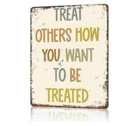 ICYJRFHLTF Clever Golden Rule Ethical Guideline Distressed Metal Sign Wall Hanging for Pub Tavern Bar Philosophy 8 X 12 inch