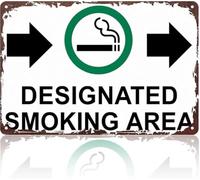 ICYJRFHLTF Designated Smoking Area Funny Quote Sign Wall-Art For Office Bar Restaurant Home Garage Workplace Hotel 8 X 12 in