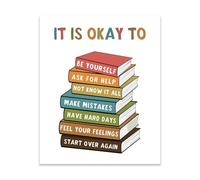 ICYJRFHLTF My Feelings Boho Wall Art - It Is Okay To Feel Poster for Classroom Decor, School Counselor, Therapy Office & Playroom Framed,12x18inch(30x45cm)