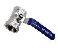 ICYJRFHLTF Stainless Steel Valve, 1pcs 1/4"" 3/8"" 3/4"" 1"" 1-1/4"" 1-1/2"" 2” BSPT Stainless Steel SS304 Pipe Ball Valve Female Threaded ON-Off Ball Valve Straight(1.5 Inch)