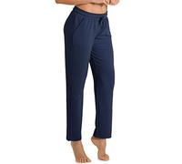 icyzone Pantalón de Chándal para Mujer Suelto con Bolsillos Primavera Verano para Training Running Fitness Gimnasio -L-Marina De Guerra Azul