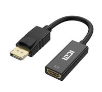 ICZI Adaptador DP a HDMI 4K (Macho a Hembra Chapado en Oro) con Conectores para la conexión Entre el Puerto de Pantalla, HD TV, proyector con Pantalla HDMI de Escritorio y portátil 4K