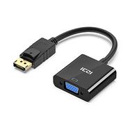 ICZI Adaptador DP a VGA 1080P, Conversor DisplayPort a VGA con Contactos Chapados en Oro, Cable DP Macho a vga Hembra para Pantallas Monitores HDTV Proyectores, etc, Negro
