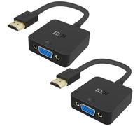 ICZI Adaptador HDMI a VGA, Conversor HDMI to VGA 1080P para Cable de Carga para PC, Portátiles, HDTV, Proyectores, y Otros Dispositivos HDMI, Pack de 2