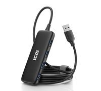 ICZI Concentrador USB, 4 puertos multi USB 3.0 con cable de 120 cm de largo para MacBook, iMac, Surface Pro, Mac Mini, XPS.