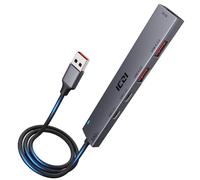 ICZI USB Hub 3.2, Hub USB 3.2 Gen 2 Transmisión Dato 10 Gbps, Aluminio 1.2m Hub USB C to 2*3.2 Puertos y 2*3.2C Puertos, Adaptador USB a Tipo C Ladron usb Compatible con Macbook Air iPhone Pro Lector
