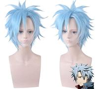 ID de anime: INVADED Sakaido Akihito Narihisago cosplay peluca 30 cm cielo azul corto pelo sintético Halloween Sakaido cosplay pelucas INVADED Sakaido peluca 294