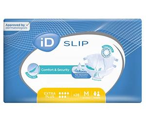 iD Expert Slip Incontinence Pads, Fast Absorbing Disposable Incontinence Briefs, Anti-Leak Protection, Wetness Indicator, Comfortable Cotton-Feel, Odour Control, Medium, X-Plus, 180-125 cm