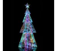 ID FOR YOU BSDC150-60CM Árbol de Navidad LED Hologram Hexagonal Iluminado - Árbol Iluminado Moderno para Decoración Interior y Exterior