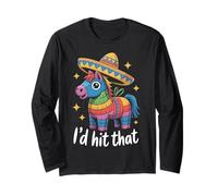 ID Hit That Pinata Sombrero Lindo Cinco de Mayo Fiesta Humor Manga Larga