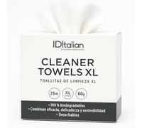 ID Italian Design - Toallitas Limpiadoras Biodegradables XL 25 uds - Limpieza Facial Suave - 100% Celulosa - Uso en Seco o Húmedo - Para Todo Tipo de Pieles - Dermatológicamente Testadas