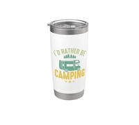 I'd Rather Be Camping RV Hiking Camper Adventure Nature Vaso térmico de acero inoxidable de doble pared